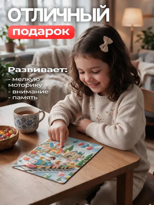 x-hop Пазлы 80 элементов принт с лошадью, синий, фото 4