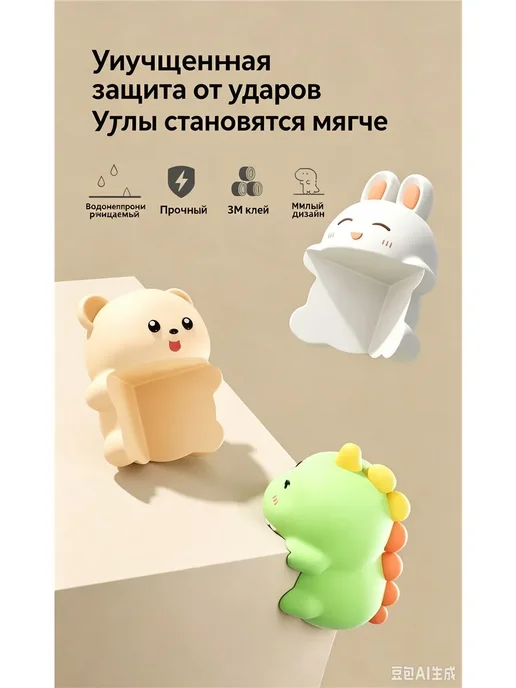 Защитные уголки на мебель для детей фигурные 10 шт, 10 шт, фото 7