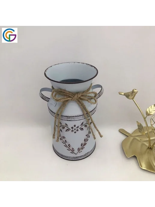 Ваза для цветов из оцинкованной жести, 19 см, вариант, фото 5