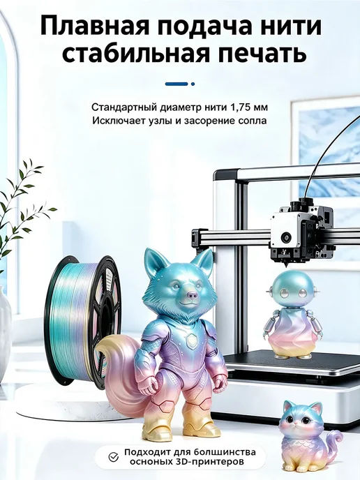PLA Plastic for 3d Printer 1.75mm Silk Macaron 1kg, 1 кг, фото 5