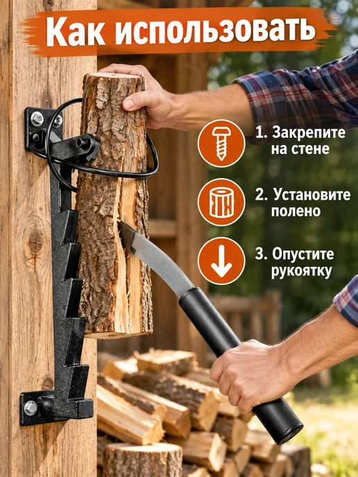 Ручной дровокол из углеродистой стали, вариант, фото 6