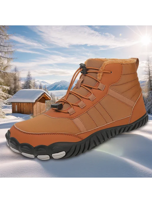 Босоножки Snow Boots для зимы, противоскольжение, для мужчин, коричневый, фото 2