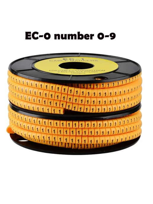 Маркеры кабельных EC-1 1000 шт, желтые, для проводов 2,5 мм, 1000 шт, фото 3