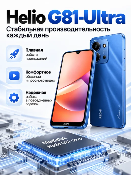 Смартфон Xiaomi Redmi 15C 8/256 ГБ, синий, фото 5