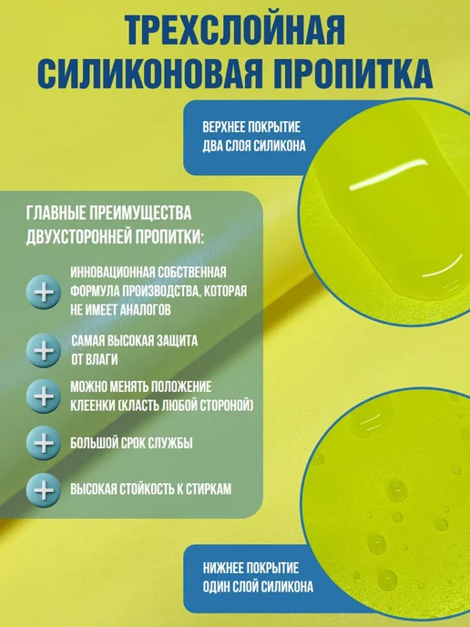 Клеенка медицинская подкладная силиконовая двухсторонняя, см, желтый, фото 5