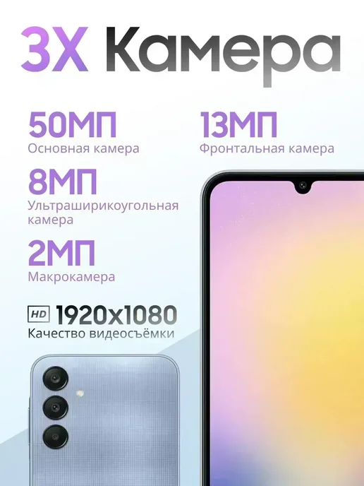 Смартфон Samsung A25 8/256 ГБ, синий, фото 2