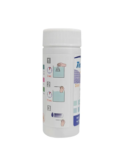 50 тест-полосок для бассейна 3в1 pH, Хлор, Alkalinity, вариант, фото 6