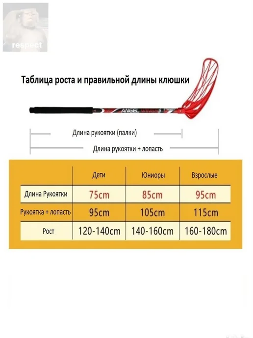 Клюшка флорбольная для начинающих 75 см, красный, фото 5