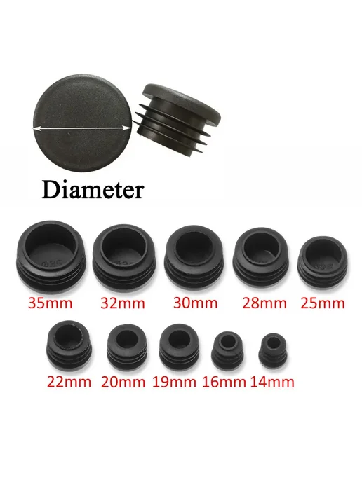 Заглушки для ножек мебели черные 19mm, 10 шт, 10 шт, фото 7