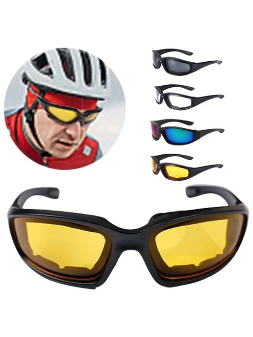 Велосипедные защитные очки - Black frame yellow lenses, черный, фото 3