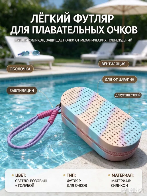 Силиконовый контейнер для плавательной маски, двусторонняя в, вариант