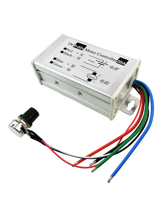 Контроллер скорости DC 9-60V 20A PWM для электромоторов, вариант, фото 3