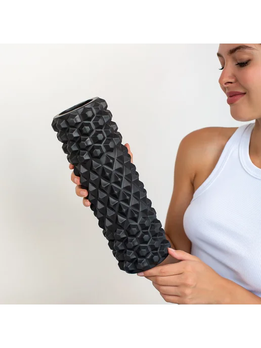 Валик для спины Hopefitness с усиленным основанием,средней, черный, фото 4