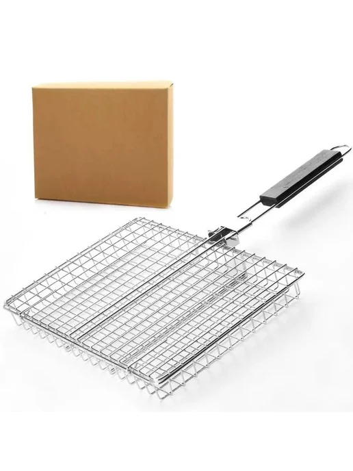 Решетка-гриль 42×32,5 см, сталь с антипригарным покрытием, 37x28 см, фото 3