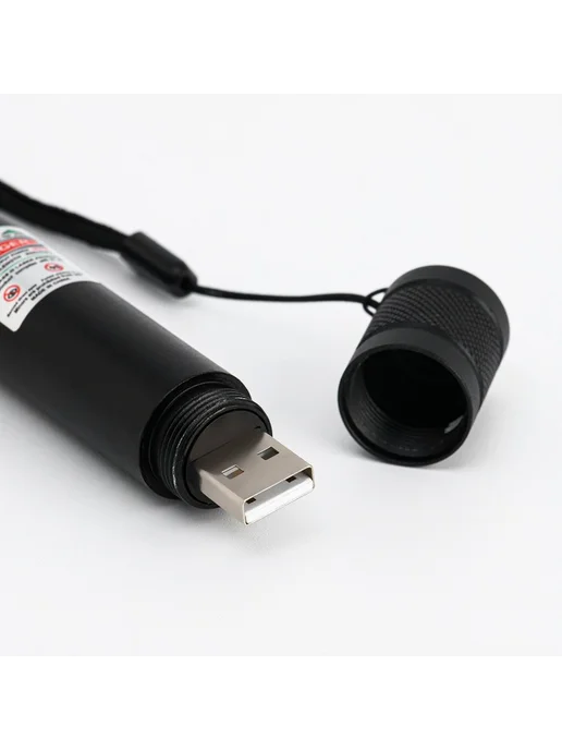 Лазерная указка 532 нм, 500 мАч, дальность до 1 км, USB, зел, 500 мАч, фото 2