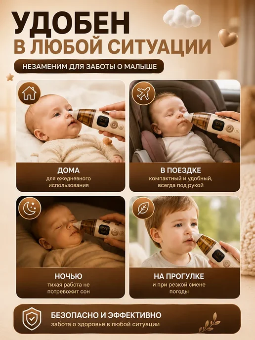 Аспиратор для новорожденных электрический соплеотсос 0+, вариант, фото 8