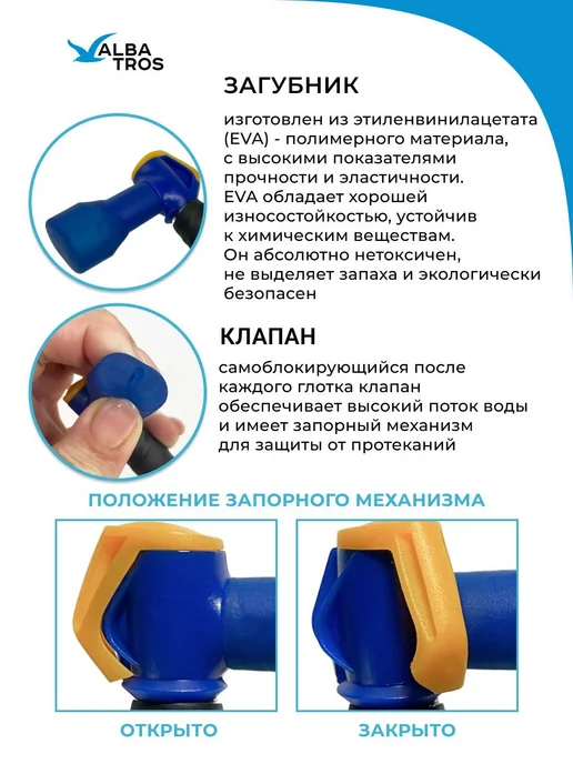 Питьевая система гидропак АКТИВТРЕК из EVA, с круглой в 2 л, 2 л, фото 6