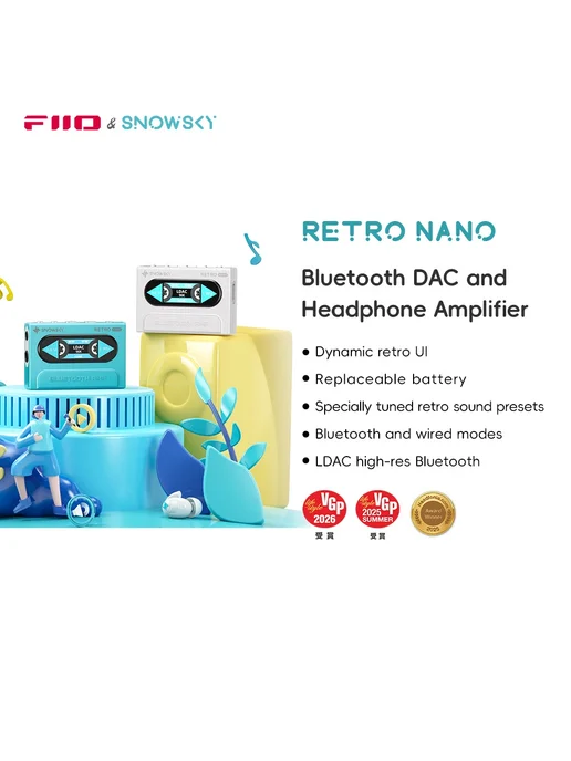 FIIO Snowsky RETRO NANO Bluetooth ЦАП и усилитель для наушни, белый, фото 2