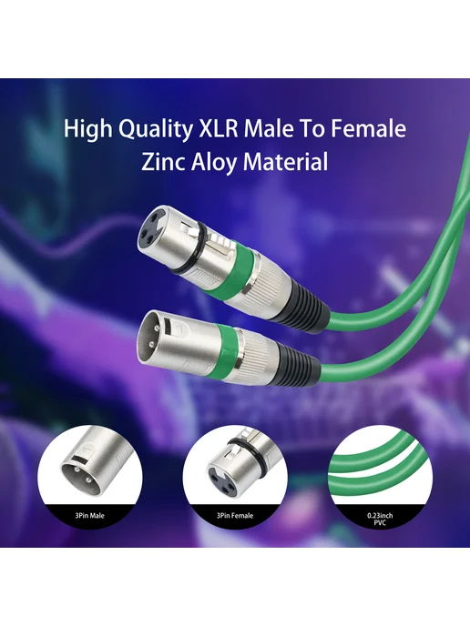 6шт XLR-кабели для микрофона разн цв 1 5м для микшера, 6 шт, 5 м, фото 7