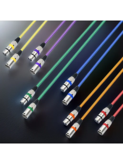 6 шт кабель XLR-XLR 1м для аудиомикшера, мульти цвет, 6 шт, 1 м, фото 2