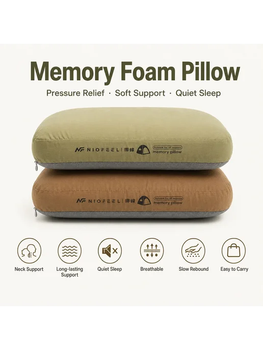 Носок-подголовник д кемпа Memory Foam, зеленый, фото 8