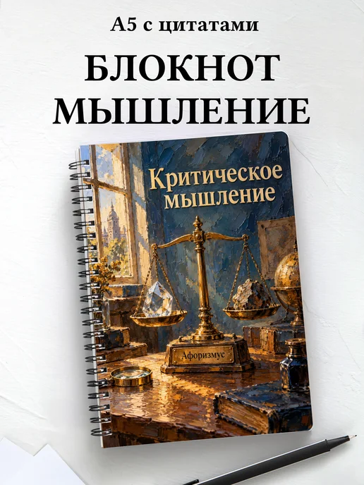 Блокнот Критическое мышление с мотивирующими цитатами