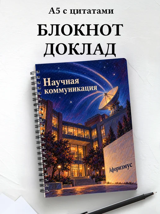 Блокнот Научная коммуникация с мотивирующими цитатами