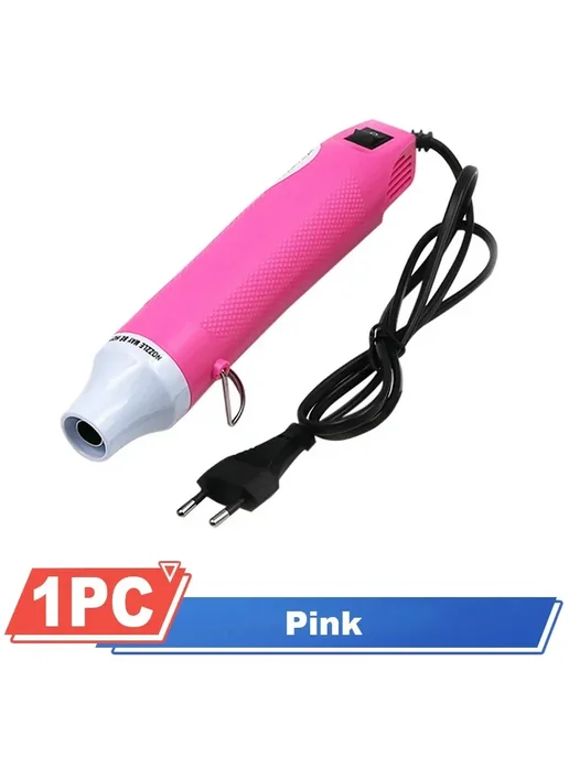 Нет бренда Термофен 220В мини пистолет для термоусадочных трубок Pink, розовый