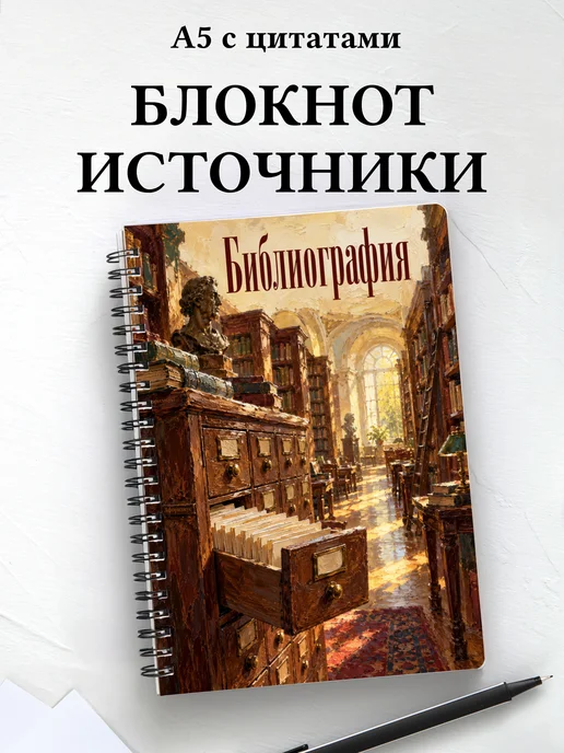 Блокнот Библиография с мотивирующими цитатами