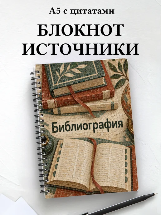 Блокнот Библиография с мотивирующими цитатами