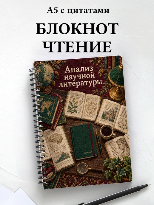 Блокнот Анализ научной литературы с мотивирующими цитатами