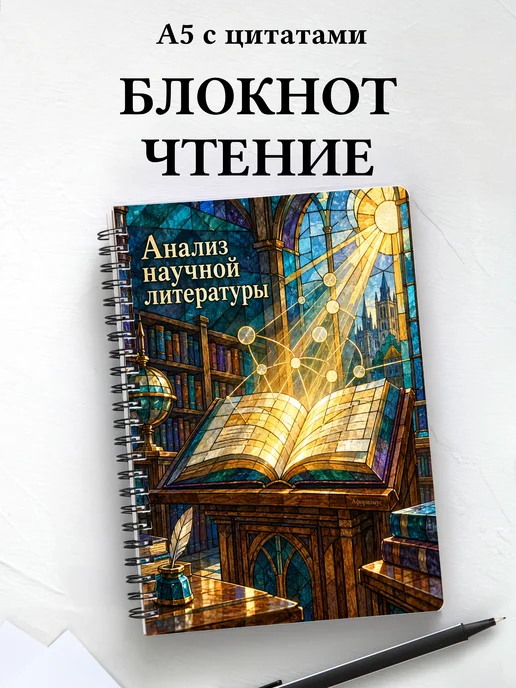 Блокнот Анализ научной литературы с мотивирующими цитатами