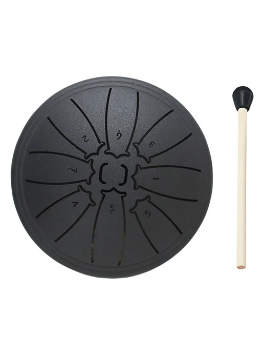 4" Steel Tongue Drum Handpan черный для медитации, перкуссия, черный, фото 7