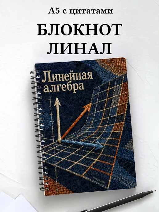 Блокнот Линейная алгебра с мотивирующими цитатами