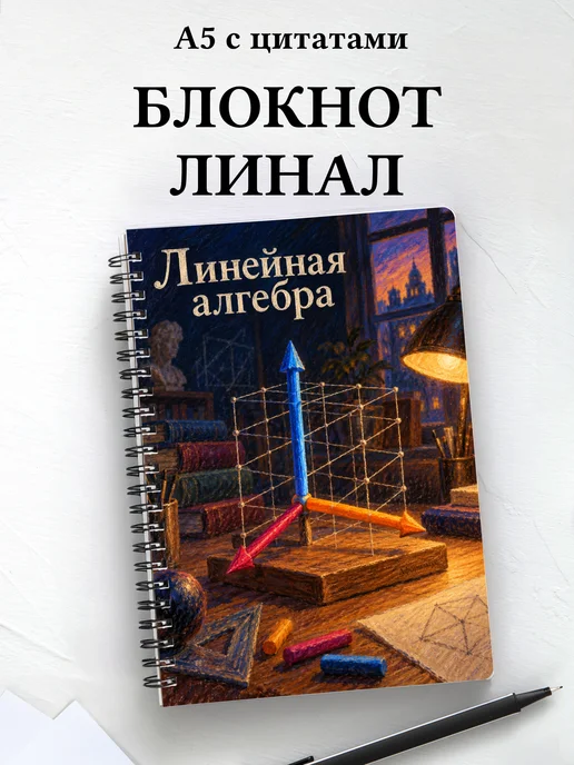Блокнот Линейная алгебра с мотивирующими цитатами