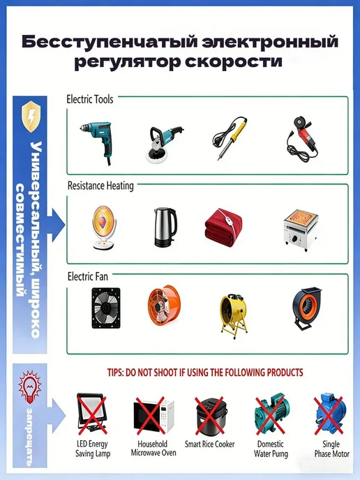 Регулятор для УШМ 4000 Вт, 220 В, 4000 Вт, фото 3