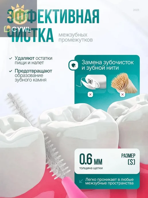 Ершики межзубные для брекетов 60шт, 60 шт, фото 4