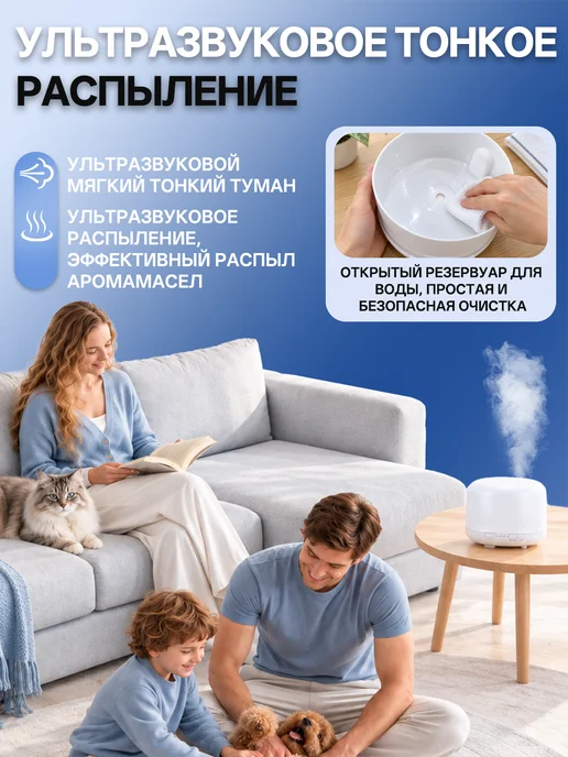 HODEKT Увлажнитель воздуха для дома бесшумный маленький на 500 мл, 500 мл, фото 6