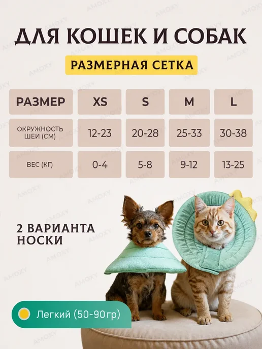 Мягкий воротникелизаветинский воротник для питомцев. Послео…, зеленый, фото 2
