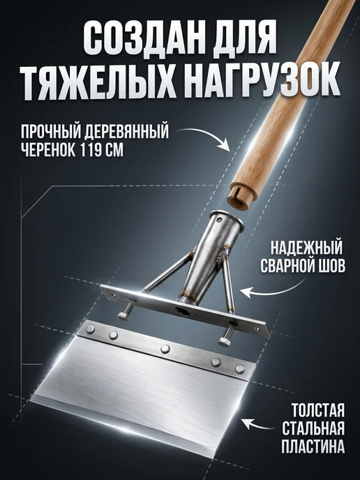 ледоруб для льда с черенком тяжелый, скребок, фото 8