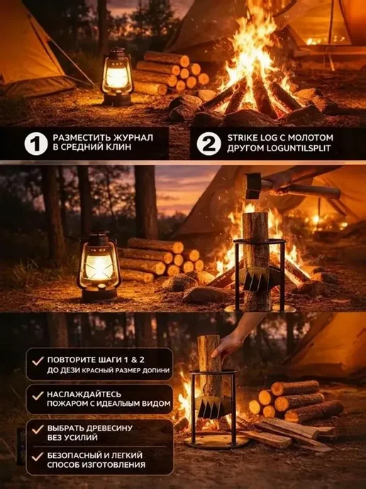Дровокол ручной Высокоуглеродистая сталь, вариант, фото 3