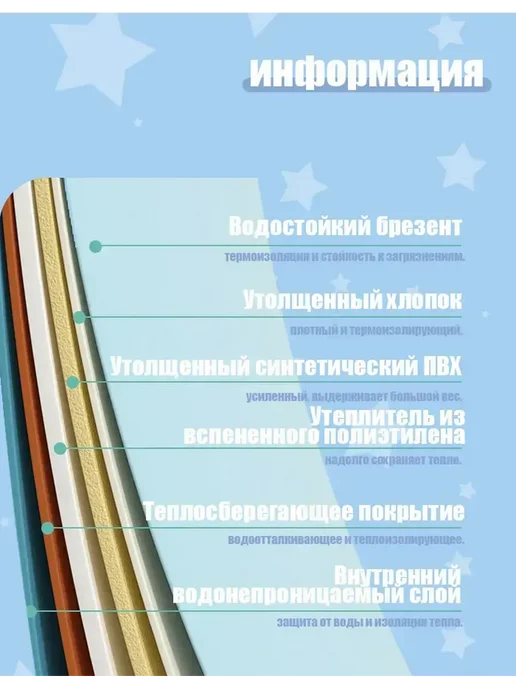 Складная ванна 140см, утолщенная, синяя, синий, фото 3