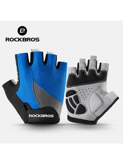 Rockbros Велоперчатки Унисекс С Полупальцами, Амортизирующей, черный, фото 2