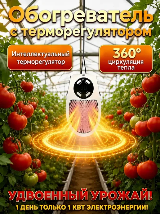Обогреватель для теплиц и растений, белый, фото 2