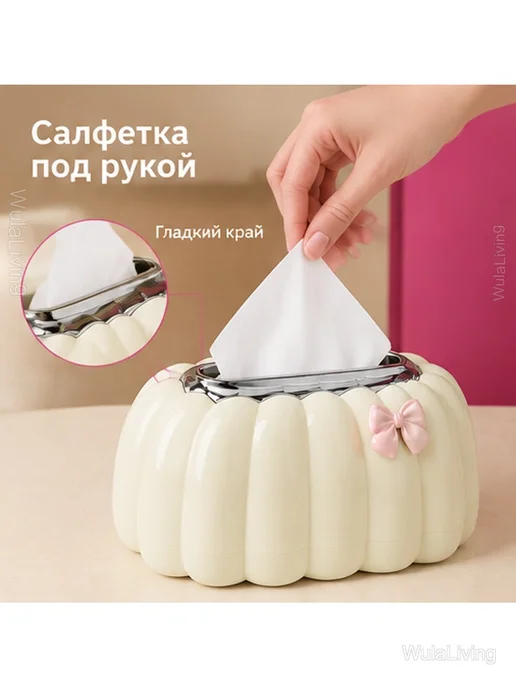 Салфетница с бантом и пружинным механизмом, серый, фото 3
