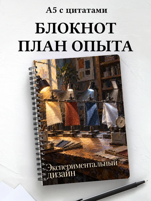 Блокнот Экспериментальный дизайн с мотивирующими цитатами