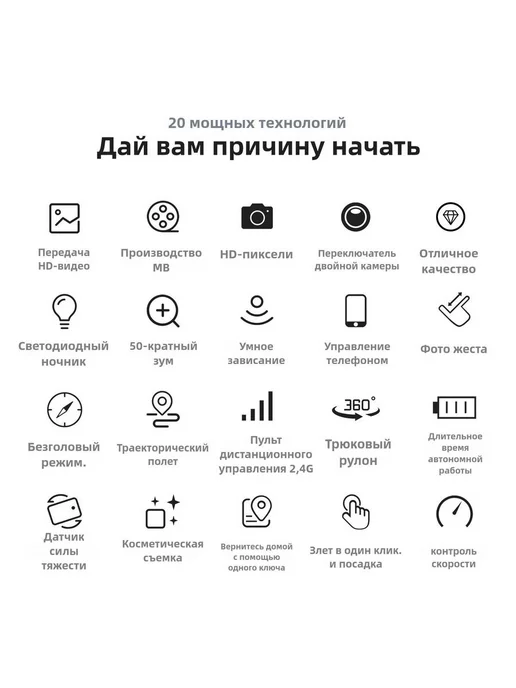 Квадрокоптер с камерой,дрон для детей и новичков,камера 4K, вариант, фото 2