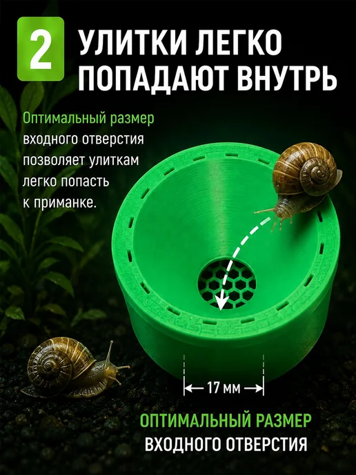 Ловушка для улиток в аквариуме, ловушка от катушек и физ, зеленый, фото 3