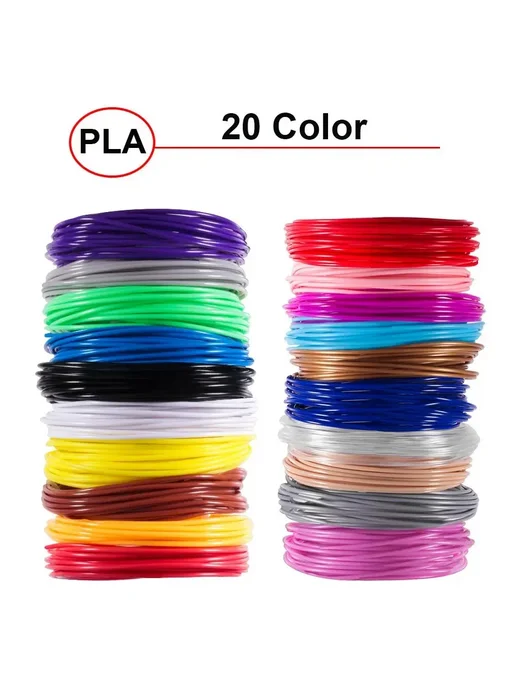 AOKIN PLA-кабель 5 м, 5 10 20 цветов для 3D-ручки 5M 20color, 5 м, 20 цв.