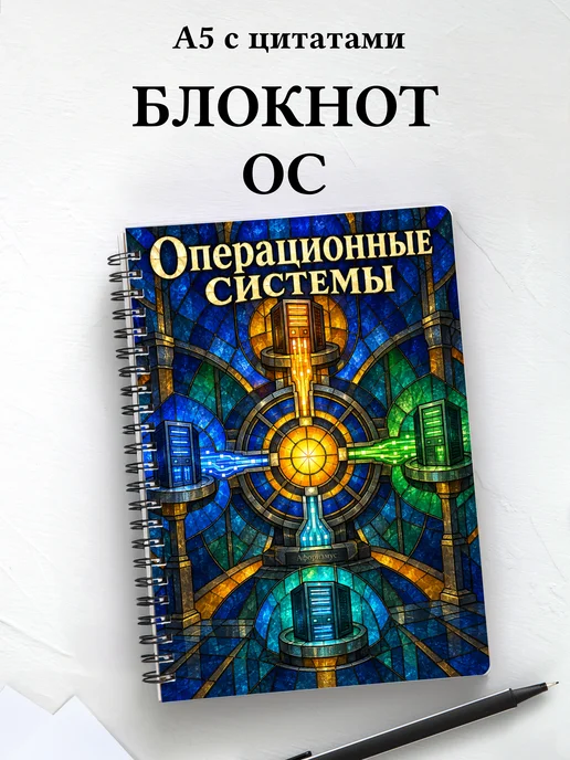Блокнот Операционные системы с мотивирующими цитатами
